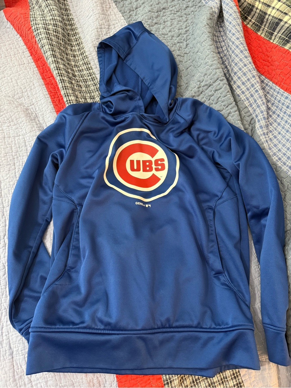 Kids Chicago Cubs Blue Pullover Hoodie with Logo